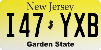 NJ license plate I47YXB