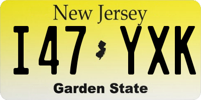 NJ license plate I47YXK