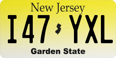 NJ license plate I47YXL