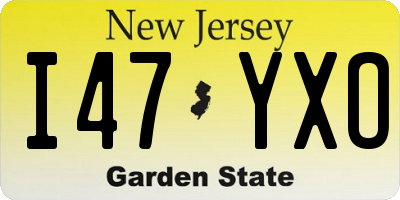 NJ license plate I47YXO