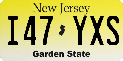NJ license plate I47YXS