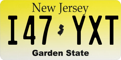 NJ license plate I47YXT