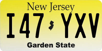 NJ license plate I47YXV
