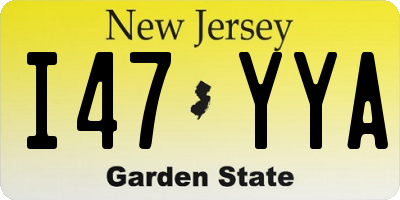 NJ license plate I47YYA