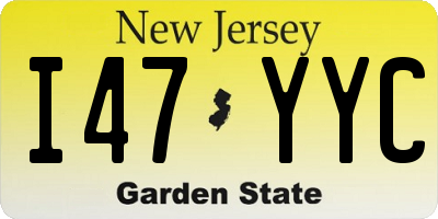 NJ license plate I47YYC