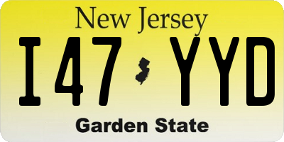 NJ license plate I47YYD