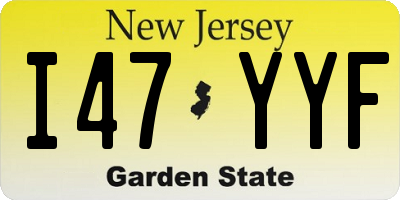NJ license plate I47YYF