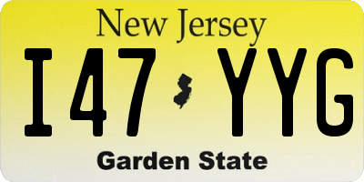 NJ license plate I47YYG
