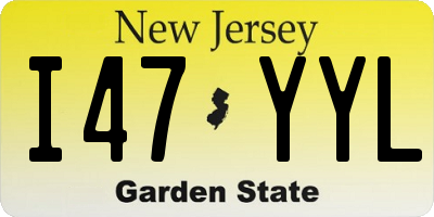 NJ license plate I47YYL