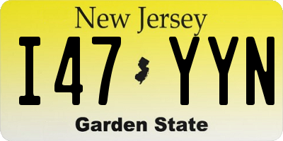 NJ license plate I47YYN