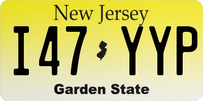 NJ license plate I47YYP