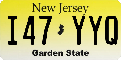 NJ license plate I47YYQ