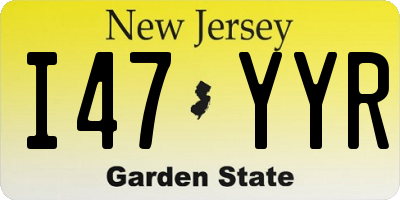 NJ license plate I47YYR