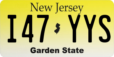 NJ license plate I47YYS