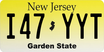 NJ license plate I47YYT