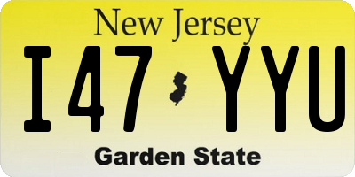 NJ license plate I47YYU
