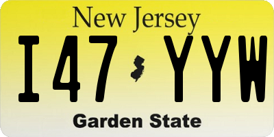 NJ license plate I47YYW