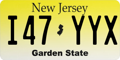 NJ license plate I47YYX