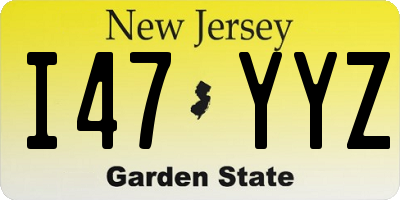 NJ license plate I47YYZ