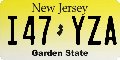 NJ license plate I47YZA