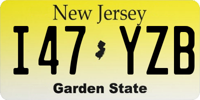 NJ license plate I47YZB