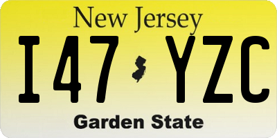 NJ license plate I47YZC