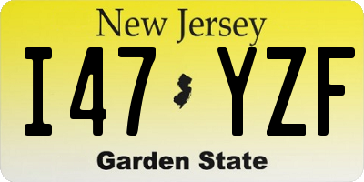 NJ license plate I47YZF