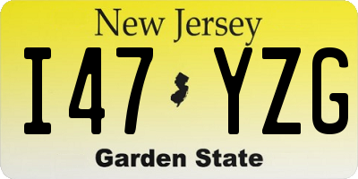 NJ license plate I47YZG