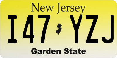 NJ license plate I47YZJ