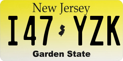 NJ license plate I47YZK