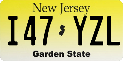 NJ license plate I47YZL