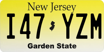 NJ license plate I47YZM