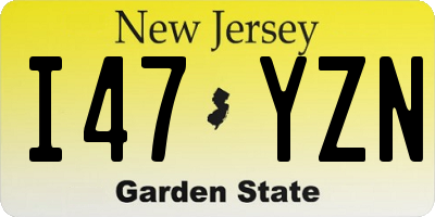 NJ license plate I47YZN
