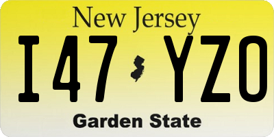 NJ license plate I47YZO