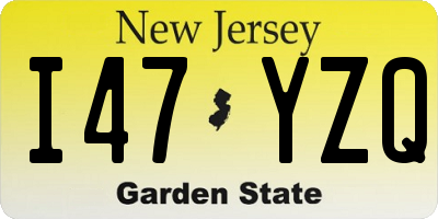 NJ license plate I47YZQ
