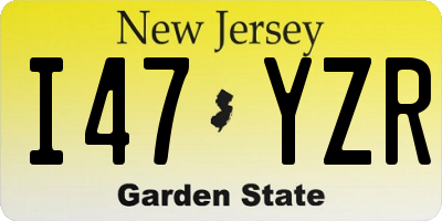 NJ license plate I47YZR