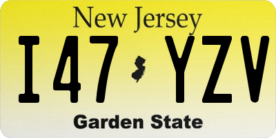 NJ license plate I47YZV