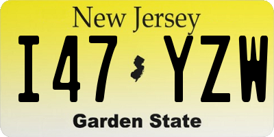 NJ license plate I47YZW