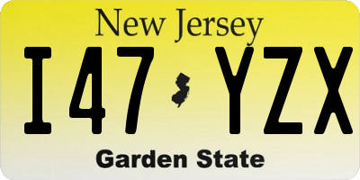 NJ license plate I47YZX