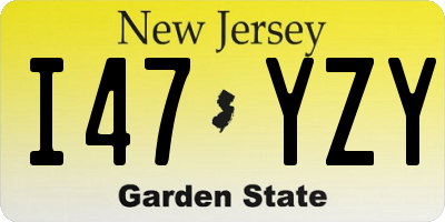 NJ license plate I47YZY