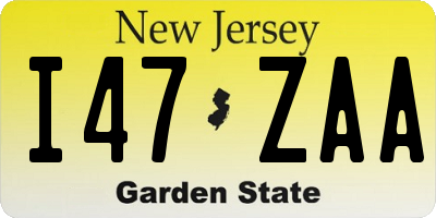 NJ license plate I47ZAA