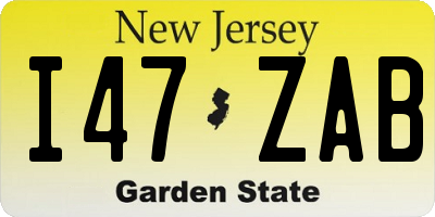 NJ license plate I47ZAB