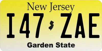 NJ license plate I47ZAE