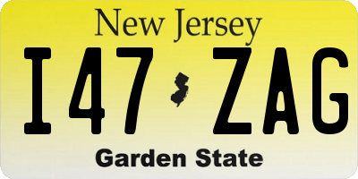 NJ license plate I47ZAG