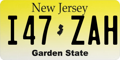 NJ license plate I47ZAH