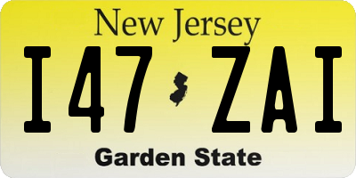 NJ license plate I47ZAI