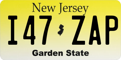 NJ license plate I47ZAP