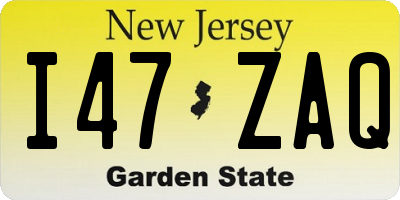 NJ license plate I47ZAQ