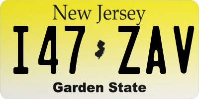 NJ license plate I47ZAV