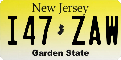 NJ license plate I47ZAW
